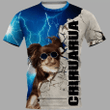Chihuahua Dog Zip Hoodie Crewneck Sweatshirt T-Shirt 3D All Over Print For Men And Women