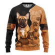 Bulldog Zip Hoodie Crewneck Sweatshirt T-Shirt 3D All Over Print For Men And Women