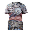Viking Warrior Zip Hoodie Crewneck Sweatshirt T-Shirt 3D All Over Print For Men And Women