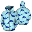 Dolphin Heart Pattern Zip Hoodie Crewneck Sweatshirt T-Shirt 3D All Over Print For Men And Women