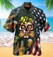 Beer Skull Aloha Hawaiian Shirt Colorful Short Sleeve Summer Beach Casual Shirt For Men And Women