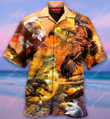 Eagle Flying In The Sunset Sky Aloha Hawaiian Shirt Colorful Short Sleeve Summer Beach Casual Shirt For Men And Women