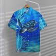 3D Blue Turtle Paradise Aloha Hawaiian Shirt Colorful Short Sleeve Summer Beach Casual Shirt For Men And Women