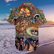 Lets Play A Guitar Skullaloha Hawaiian Shirt Colorful Short Sleeve Summer Beach Casual Shirt For Men And Women