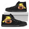 Love Pikachu Laying On Ball Carolina Panthers High Top Shoes