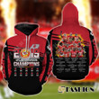 Kansas City Chiefs 2019 AFC West Division Champions 3D All Over Print Hoodie, Zip-up Hoodie