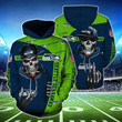 Seattle Seahawks Hip Hop Skull 3D All Over Print Hoodie, Zip-up Hoodie