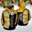 Skull Pittsburgh Steelers 3D All Over Print Hoodie, Zip-up Hoodie