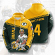 Sports American Football Nfl Green Bay Packers Brett Favre 3D All Over Print Hoodie, Zip-up Hoodie