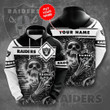 Personalized Las Vegas Raiders Skull Custom Name 3D All Over Print Hoodie, Zip-up Hoodie