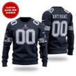 Personalized NFL Dallas Cowboys Navy Wool Custom All Over Print Sweatshirt