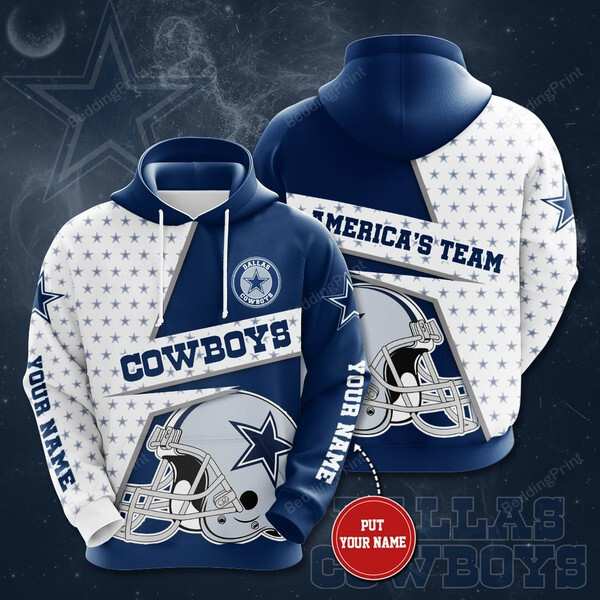 Personalized Dallas Cowboys America's Team Custom Name 3D All Over Print Hoodie, Zip-up Hoodie