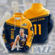 Utah Jazz Dante Exum 3d All Over Print Hoodie, Zip-Up Hoodie
