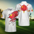 China Flag Golfer Unisex Polo Shirt