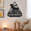 Personalized Moose Triangle Metal Sign Art Custom Moose Triangle Metal Wall Art Housewarming Outdoor Metal Sign