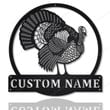 Personalized Turkey Bird Monogram Metal Sign Art , Custom Turkey Bird Metal Sign, Animal Lover Sign Decoration For Living Room