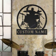 Personalized Drummer Male Metal Sign Art Custom Drummer Male Metal Sign Drummer Gifts for Men Drummer Male Gift Music Gift