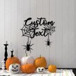 Customized Spiderweb Metal Sign With Lights Halloween Decoration Spider Sign Unique Metal Wall Art Spiderweb Initial Wreath