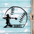 Customized Baseball Metal Sign With Light Baseball Lover Kids Room Decor Gift For Baller Baseball Sign Led Lights Sign