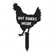 Funny Chicken Metal Sign Farm Decor Garden Decor Chicken Signs Hot Chicks Inside Chicken Sign Outdoor Signs Garden Stake