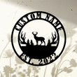Personalized Deer Buck Head Metal Sign With LED light Custom Dear Antler Metal Wall Art For Deer Hunting Campsite Decor Deer Hunting Sign
