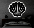 Sea Shell LED Metal Art Sign Light up Sea Shell Metal Sign Multi Colors Shell Sign Metal Shell Home Decor LED Wall Art Gift