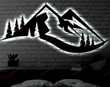 Mountain LED Metal Art Sign Light up Mountain Metal Sign Multi Colors Mountain Sign Metal Mountain Home Decor LED Wall Art Gift