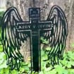 Personalized Firefighter With Wing Stake With Solar Lights Fireman Sign Memorial Plaque In Loving Memory Firefighter Loss Grave Marker