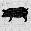 Pig Metal Wall Pig Butcher Shop Sign Pork Meat Chart Butcher Diagram Meat Cuts Kitchen Wall Art Metal Sign Best Gift Ever Farm Sign