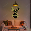 Personalized Deer Buck Head Metal Sign With LED light Custom Dear Antler Metal Wall Art For Deer Hunting Campsite Decor Housewarming Gift