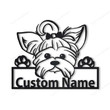 Personalized Yorkie Dog Metal Sign Art Custom Yorkie Dog Metal Sign Father's Day Gift Pets Gift Birthday Gift