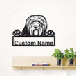 Personalized Bearded Collie Dog Metal Sign With LED Lights Custom Bearded Collie Sign Birthday Gift Bearded Collie Dog Sign