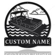 Personalized Pontoon Boat Metal Sign Art v4 Custom Pontoon Boat Monogram Metal Sign Pontoon Boat Gifts Job Gift Home Decor
