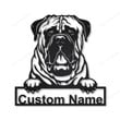 Personalized Bullmastiff Dog Metal Sign Art Custom Bullmastiff Dog Metal Sign Bullmastiff Dog Gifts Funny Dog Gift Animal Custom