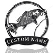 Personalized Mutton Snapper Fish Pole Monogram Metal Sign With LED Lights Custom Mutton Snapper Fishing Metal Sign Fishing Gifts