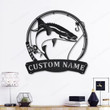 Personalized Cobia Fishing Fish Pole Metal Sign With LED Lights Custom Cobia Metal Sign Hobbie Gifts Cobia Fishing Sign
