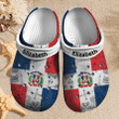 Custom Name Dominican Republic Flag Clogs Shoes