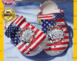 American Flag Break Keystone Light Clogs Shoes