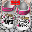 Nurse Crocs Personalized Pediatric Nurse Leopard Clog Shoes
