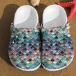 Glitter Fish Scales Crocs Mermaid Crocs Rubber Crocs Clog Shoes Comfy Footwear