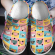 Colorful Coffee Cups Gift For Lover Rubber Crocs Clog Shoes Comfy Footwear