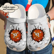 Basketball Crocs - Basketball Personalized Crack Clog Shoes For Men And Women