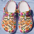 Happy Sloth Family Flower 6 Gift For Lover Rubber Crocs Clog Shoes Comfy Footwear
