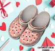 Personalized Valentines Pattern Pink Checkerboard Hearts Crocs Crocs Clog Shoes