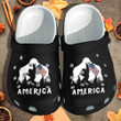 Bigfoot Holding Flag For Men And Womens Gift For Fan Classic Water Rubber Crocs Clog Shoes Comfy Footwear