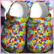 Autism Awareness Rubber Crocs Clog Shoes Comfy Footwear