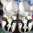 Cow Flowers For Lover Rubber Crocs Clog Shoes Comfy Footwear