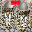 Easter Crocs - Personalized Leopard Easter Bunny Glasses Clog Shoes For Men And Women