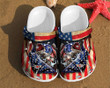 Fishing America Flag Independence Us Day Gift 4Th Of July Gifts Veteran Gift For Lover Rubber Crocs Clog Shoes Comfy Footwear