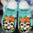 Baby Sloth With Flower Crown Crocs Shoes - Baby Animal Custom Shoe Birthday Gift For Women Girl Daughter Sister Niece Friend